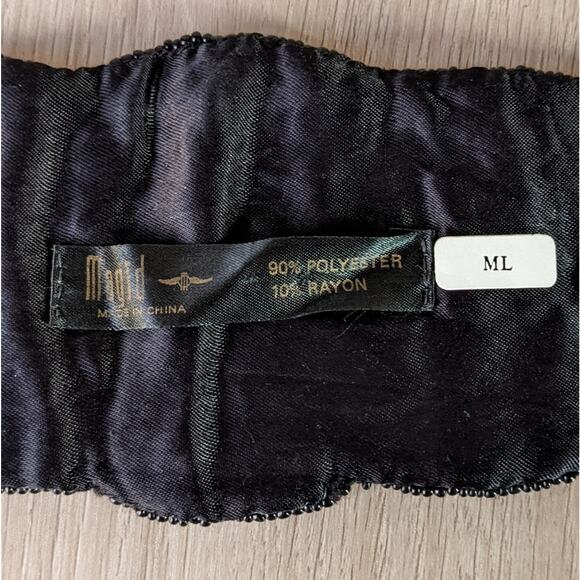 Vintage Magid cumber belt sequined black  size M/L - Picture 6 of 8